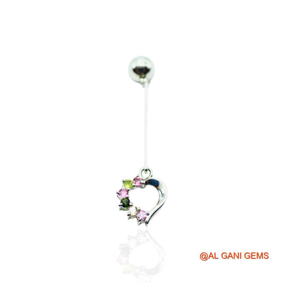 925 Sterling Silver Tourmaline Gemstone Bezel Dangling October Earrings SE-23