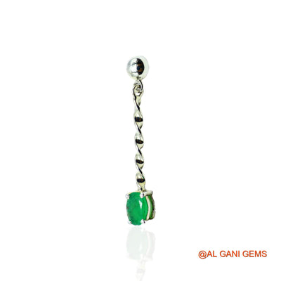 925 Silver Faceted May Emerald Gemstone Dangle Drop Hook Earrings SE-24