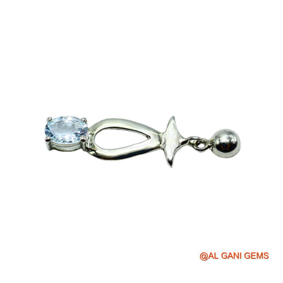 925 Sterling Silver Aquamarine Gemstone Mother Bezel Drop Boho Earrings SE-25
