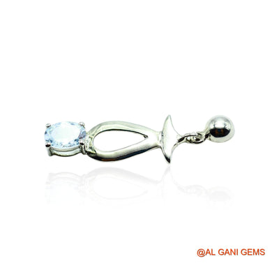 925 Sterling Silver Aquamarine Gemstone Mother Bezel Drop Boho Earrings SE-25