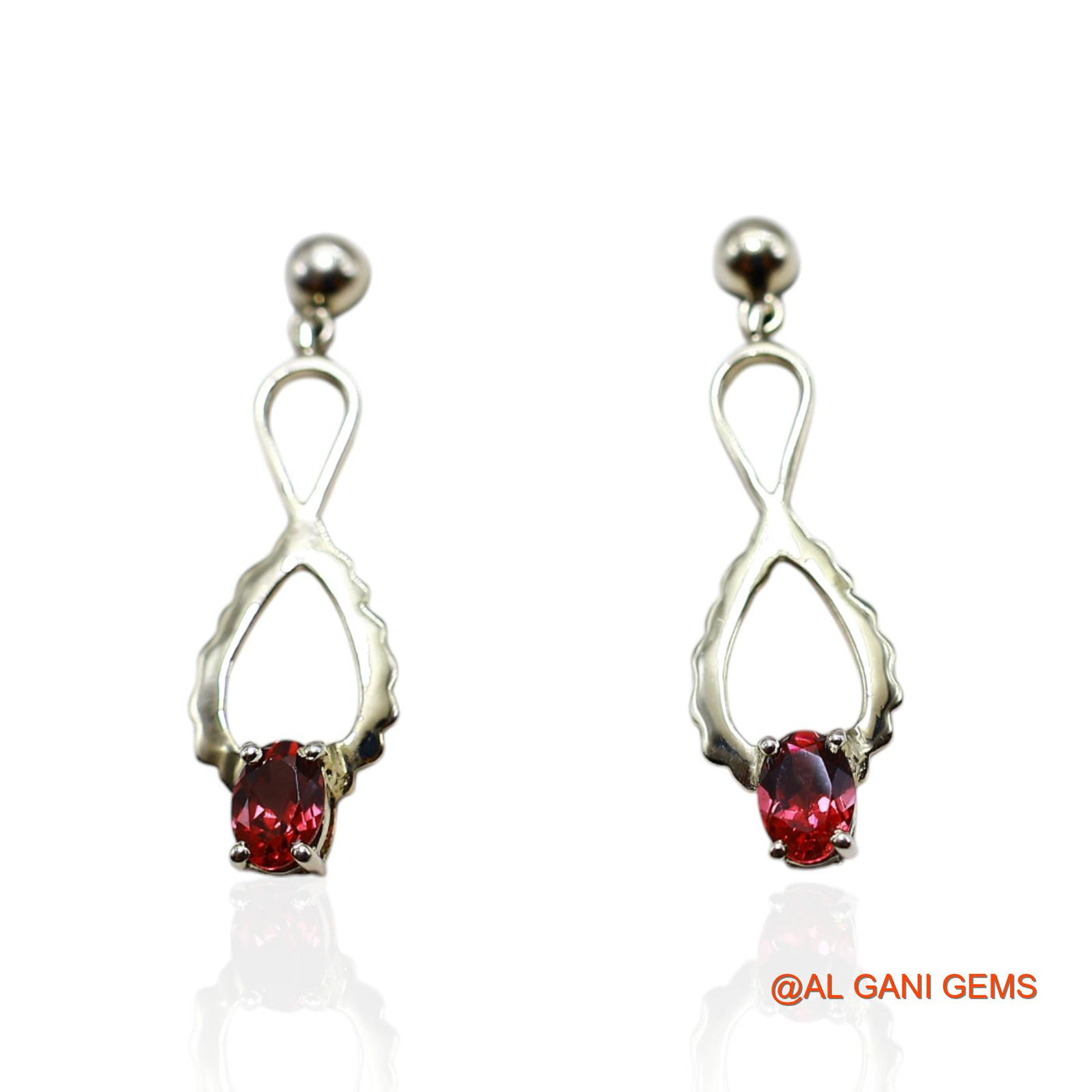925 Silver Garnet Gemstone Handcrafted Mother Dangle Drop Earrings SE-26