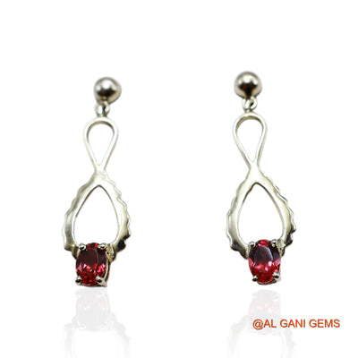 925 Silver Garnet Gemstone Handcrafted Mother Dangle Drop Earrings SE-26
