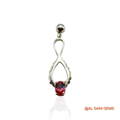 925 Silver Garnet Gemstone Handcrafted Mother Dangle Drop Earrings SE-26