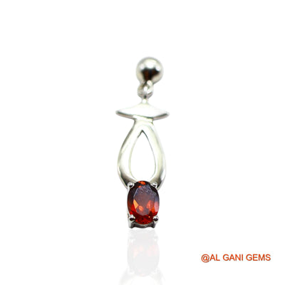 Faceted Garnet Stone 925 Silver January Birth Drop Antique Earrings SE-27