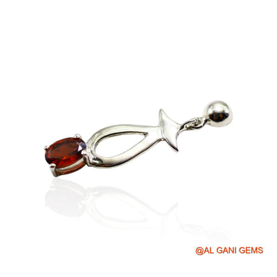 Faceted Garnet Stone 925 Silver January Birth Drop Antique Earrings SE-27