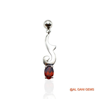 Natural Garnet Bezel Hook Dangle Mother Earrings 925 Sterling Silver SE-28