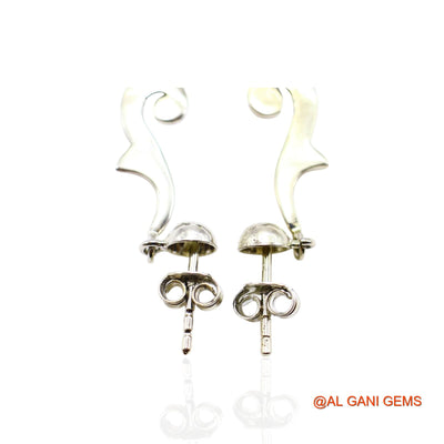Natural Garnet Bezel Hook Dangle Mother Earrings 925 Sterling Silver SE-28