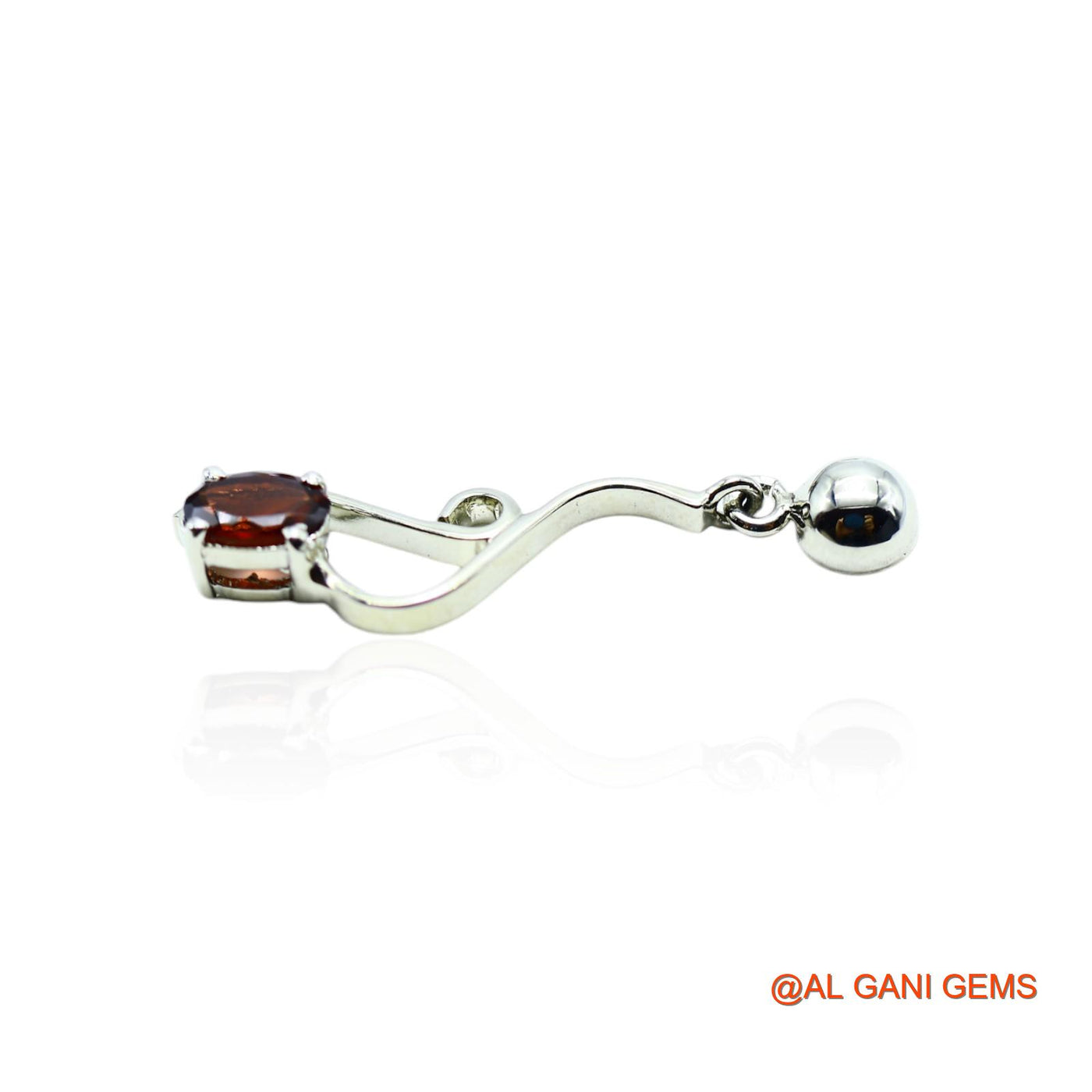 Garnet Gemstone Hook Dangling Handmade Earrings 925 Sterling Silver SE-2