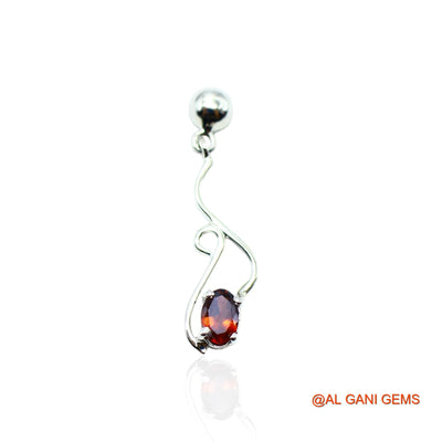 Garnet Gemstone Hook Dangling Handmade Earrings 925 Sterling Silver SE-2