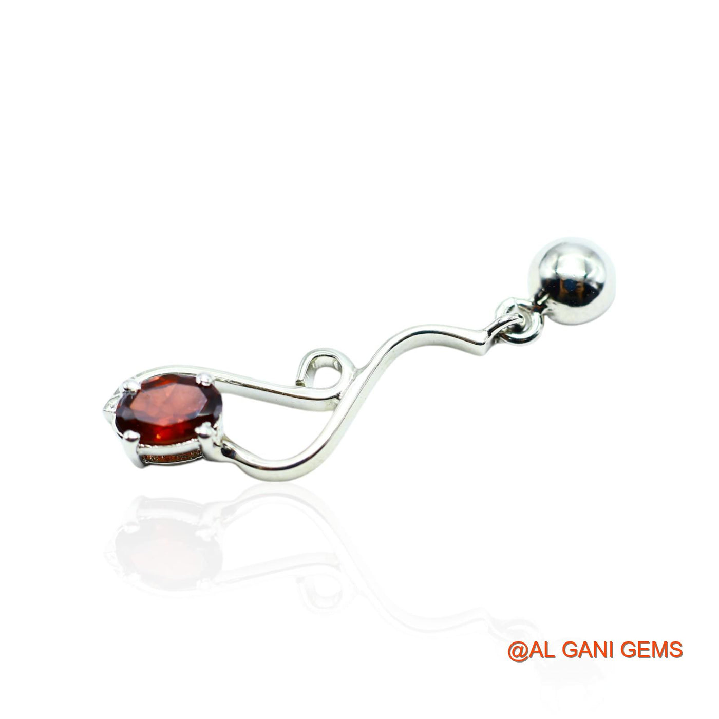 Garnet Gemstone Hook Dangling Handmade Earrings 925 Sterling Silver SE-2