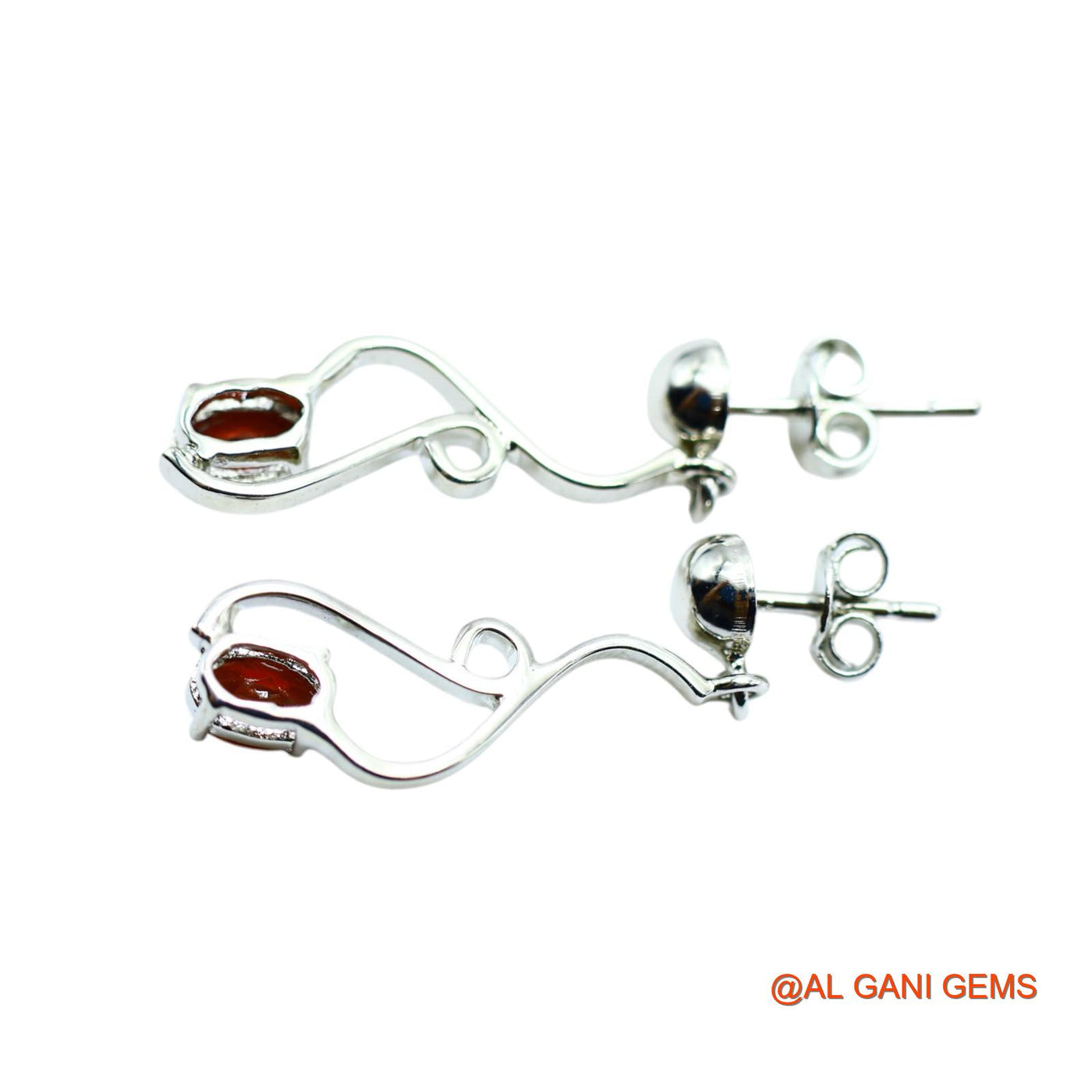 Garnet Gemstone Hook Dangling Handmade Earrings 925 Sterling Silver SE-2
