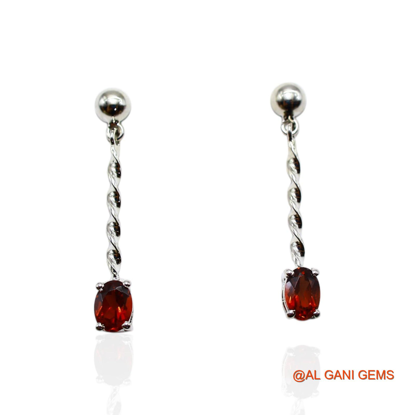 925 Silver Garnet Stone Engagement Boho Dangle Anniversary Earrings SE-30