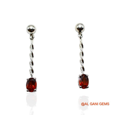 925 Silver Garnet Stone Engagement Boho Dangle Anniversary Earrings SE-30