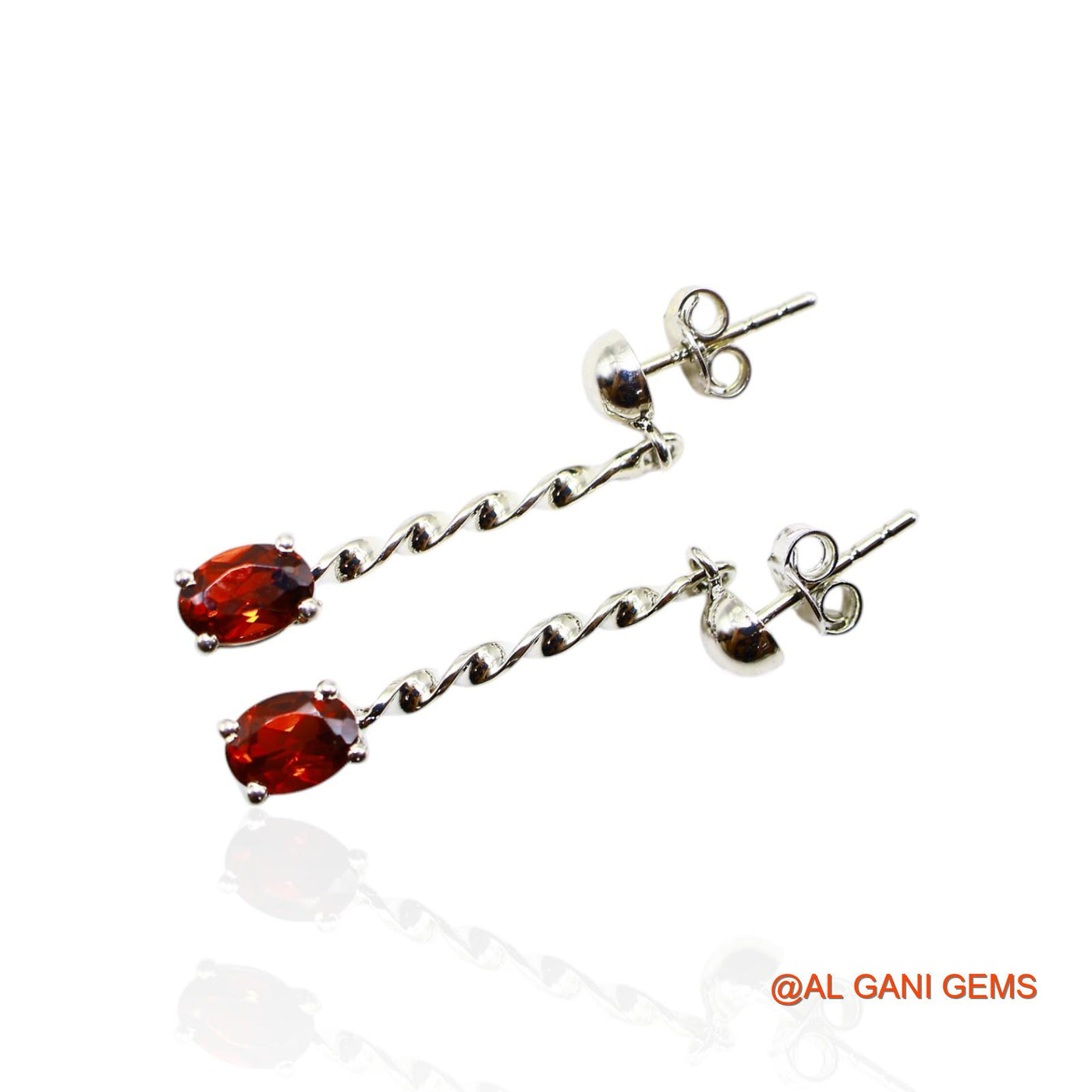 925 Silver Garnet Stone Engagement Boho Dangle Anniversary Earrings SE-30