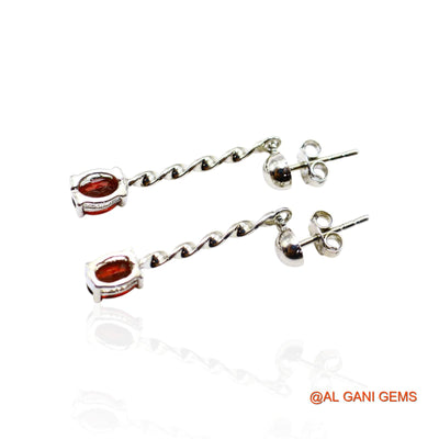 925 Silver Garnet Stone Engagement Boho Dangle Anniversary Earrings SE-30
