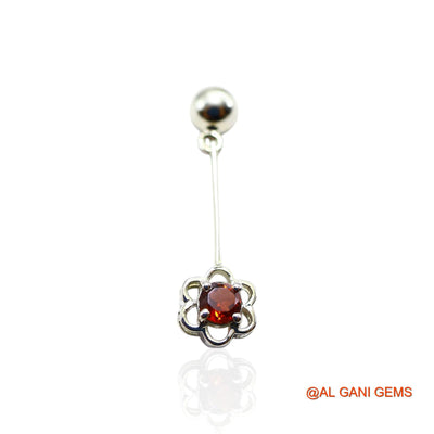 925 Silver Garnet Gemstone Hook Dainty Dangling Root Chakra Earrings SE-31