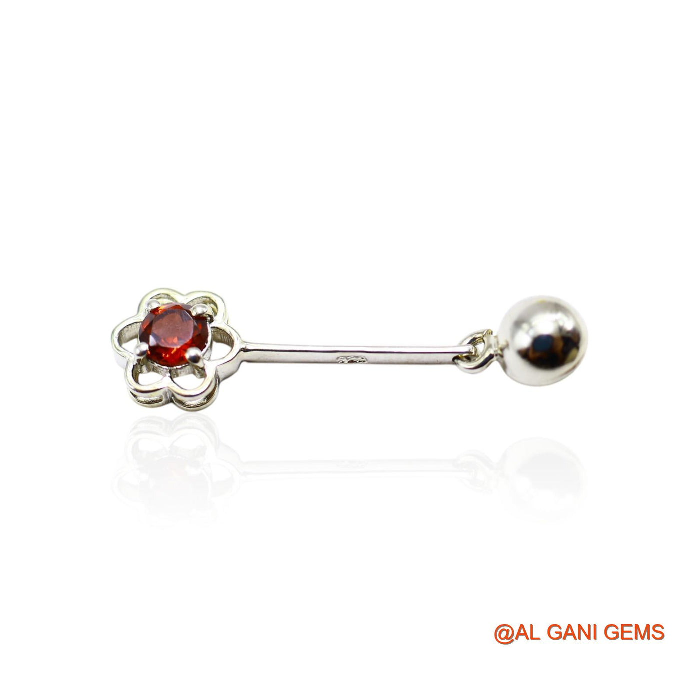 925 Silver Garnet Gemstone Hook Dainty Dangling Root Chakra Earrings SE-31