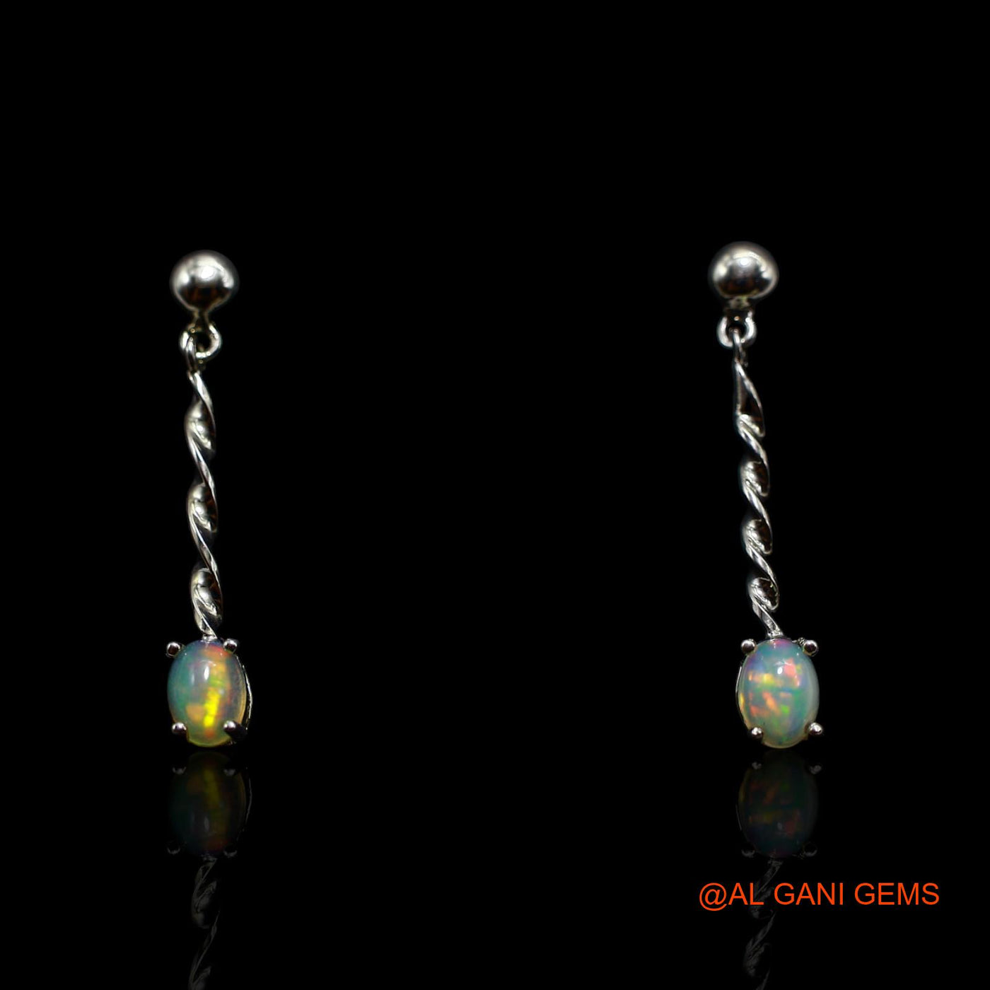 Ethiopian Fire Opal Stone 925 Silver Handmade Birthday Drop Hook Dainty Earrings SE-34