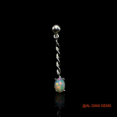 Ethiopian Fire Opal Stone 925 Silver Handmade Birthday Drop Hook Dainty Earrings SE-34