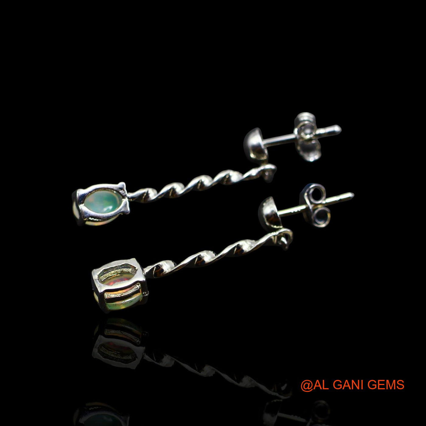 Ethiopian Fire Opal Stone 925 Silver Handmade Birthday Drop Hook Dainty Earrings SE-34