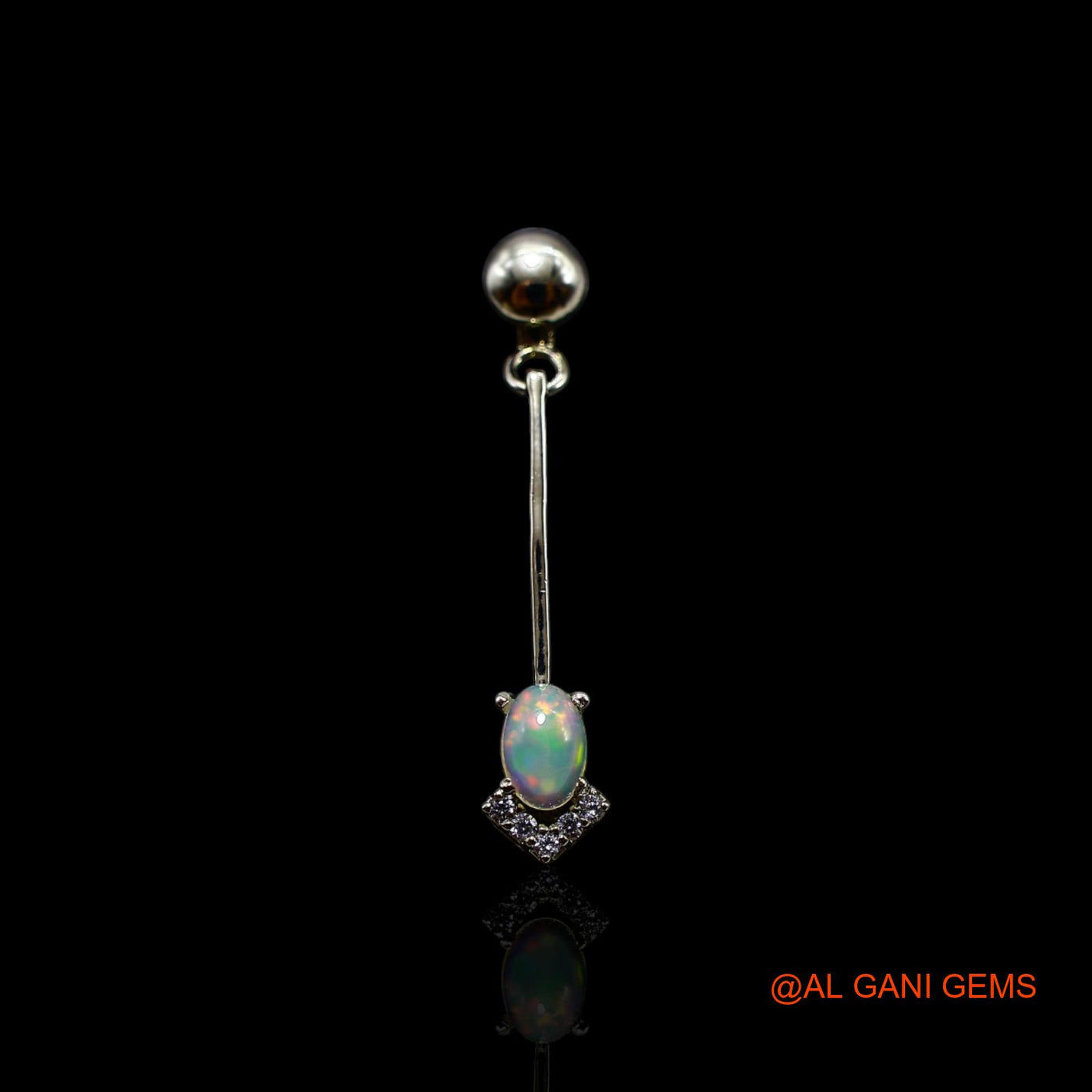 925 Sterling Silver Natural Ethiopian Fire Opal Zircon Dangle Celestial Earrings SE-37