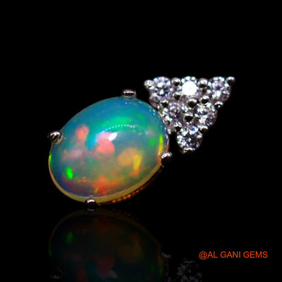 Ethiopian Fire Opal Gemstone Zircon 925 Silver Bezel Wedding Dangle Hook Earrings SE-39