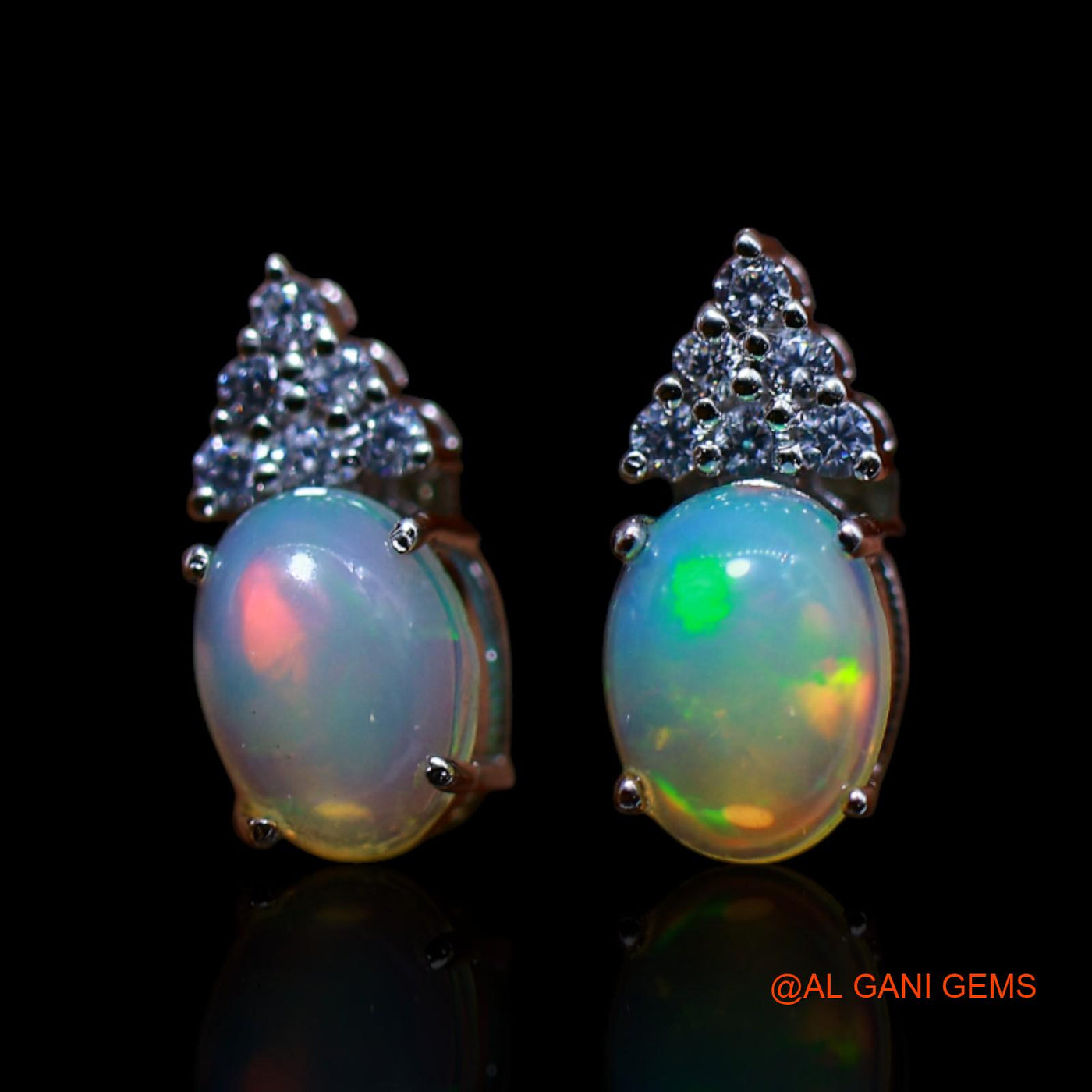 Ethiopian Fire Opal Gemstone Zircon 925 Silver Bezel Wedding Dangle Hook Earrings SE-39