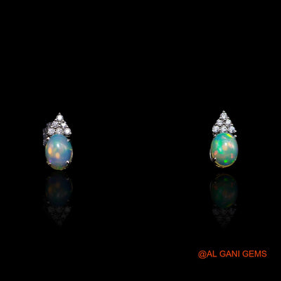 Ethiopian Fire Opal Gemstone Zircon 925 Silver Bezel Wedding Dangle Hook Earrings SE-39