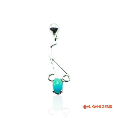 925 Silver Turquoise Gemstone Hook Dainty Dangle Drop Daughter Earrings SE-3