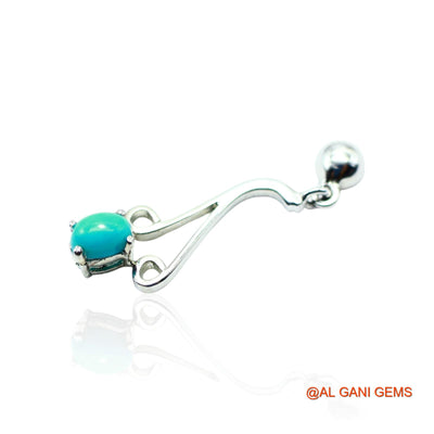 925 Silver Turquoise Gemstone Hook Dainty Dangle Drop Daughter Earrings SE-3