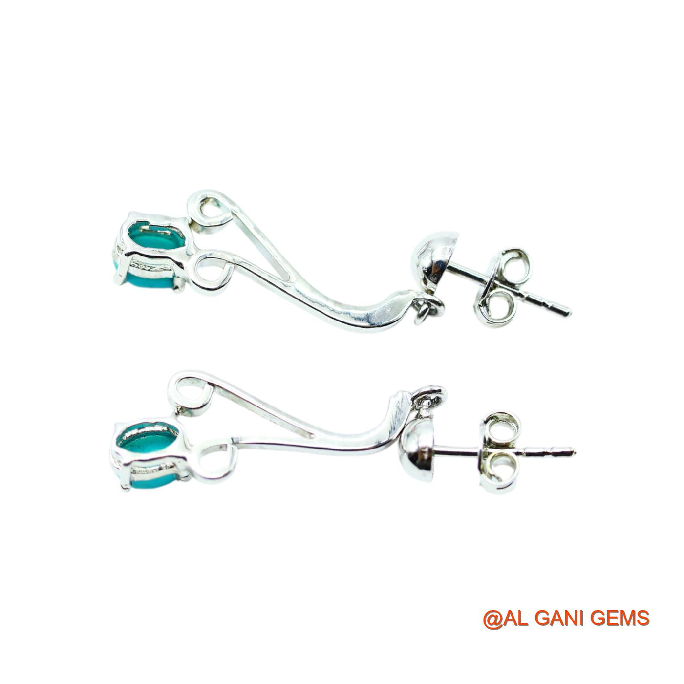 925 Silver Turquoise Gemstone Hook Dainty Dangle Drop Daughter Earrings SE-3