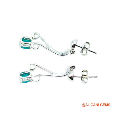 925 Silver Turquoise Gemstone Hook Dainty Dangle Drop Daughter Earrings SE-3