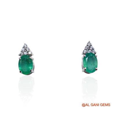 Emerald Stone Zircon Dangle Drop Mother Earrings 925 Sterling Silver SE-40