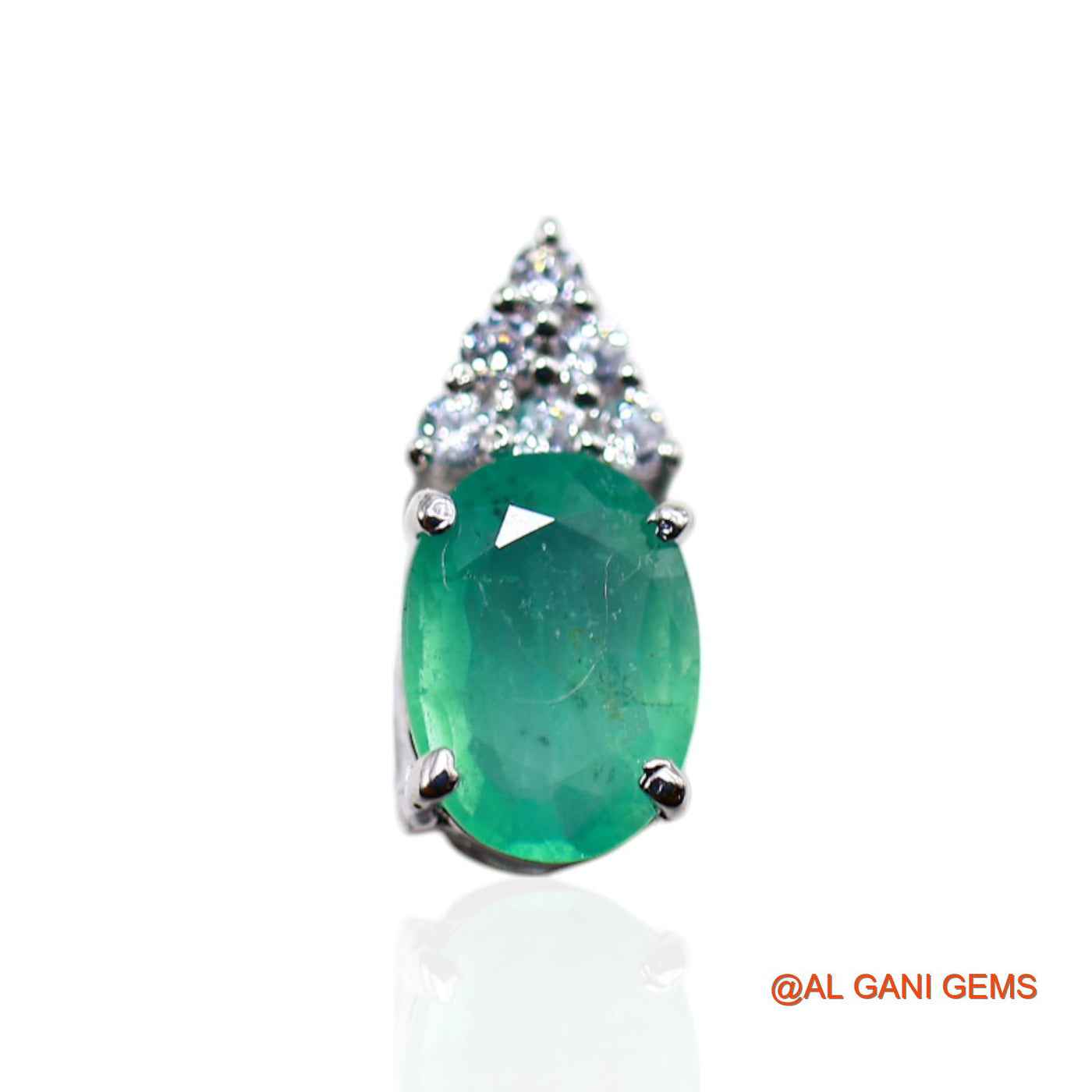 Emerald Stone Zircon Dangle Drop Mother Earrings 925 Sterling Silver SE-40