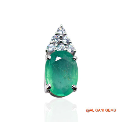 Emerald Stone Zircon Dangle Drop Mother Earrings 925 Sterling Silver SE-40