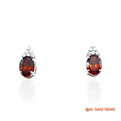 925 Sterling Silver Garnet Stone Zircon Mother Antique Drop Earrings SE-42