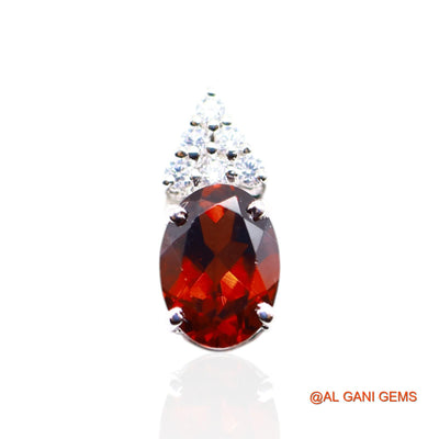 925 Sterling Silver Garnet Stone Zircon Mother Antique Drop Earrings SE-42