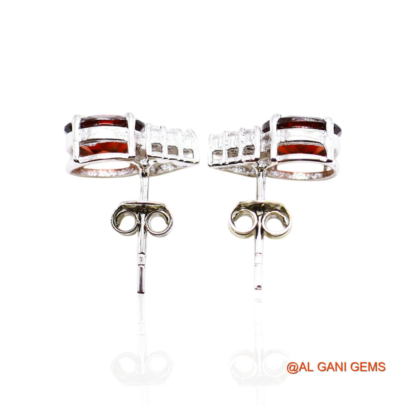 925 Sterling Silver Garnet Stone Zircon Mother Antique Drop Earrings SE-42