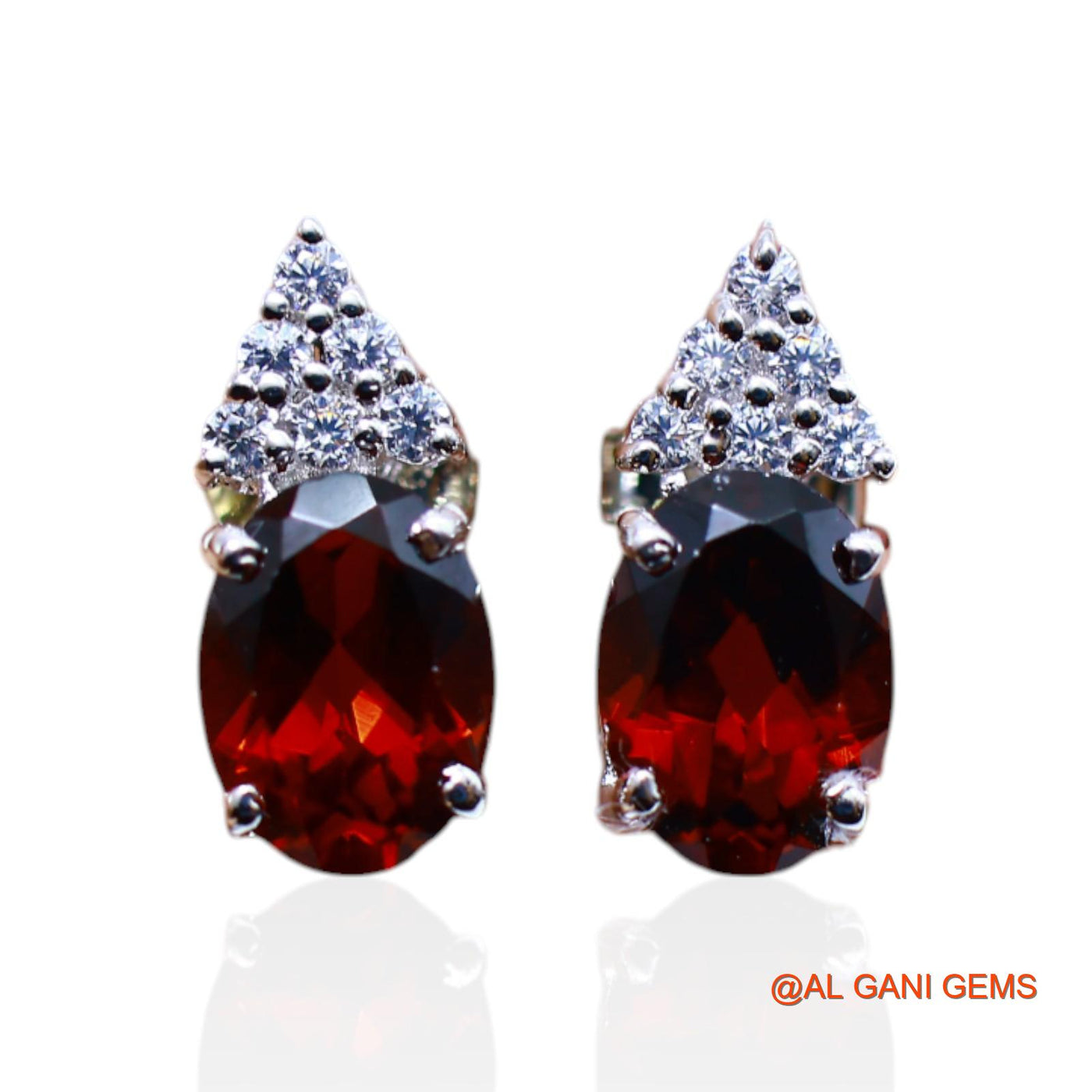 925 Sterling Silver Garnet Stone Zircon Mother Antique Drop Earrings SE-42