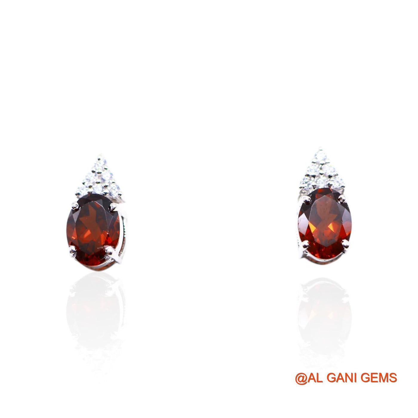 925 Sterling Silver Garnet Stone Zircon Mother Antique Drop Earrings SE-42