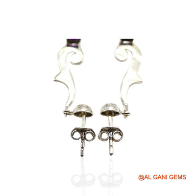 Amethyst Stone 925 Sterling Silver February Birth Drop Dangle Earrings SE-44
