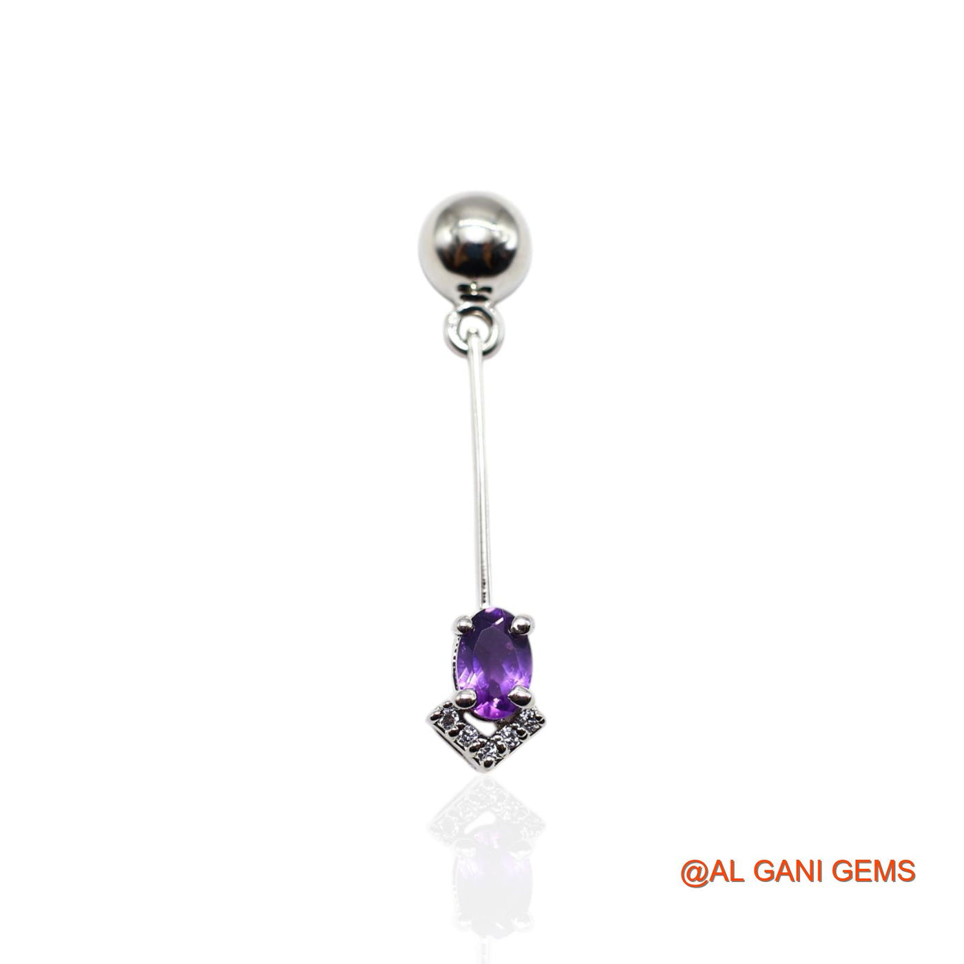 925 Silver Amethyst Gemstone Zircon Drop Hook Bezel Mother Earrings SE-45