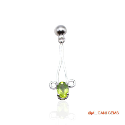August Peridot Gemstone Boho Drop Dangle Earrings 925 Sterling Silver SE-50