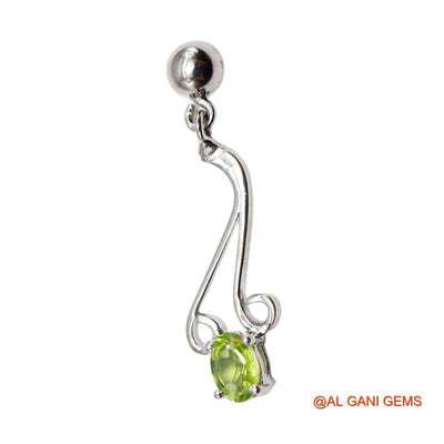 Faceted Peridot Stone 925 Silver Anniversary Daughter Dangle Earrings SE-51