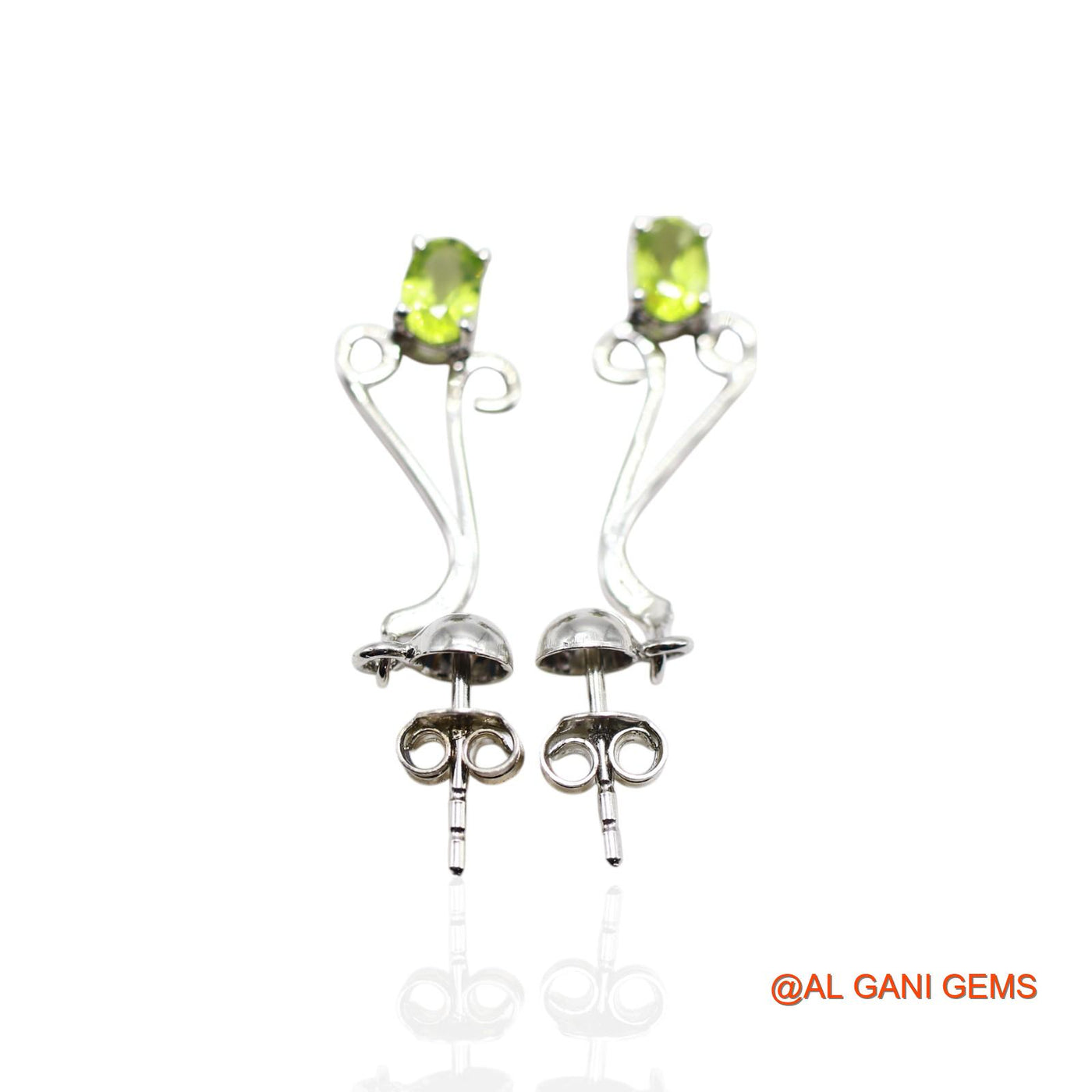 Faceted Peridot Stone 925 Silver Anniversary Daughter Dangle Earrings SE-51
