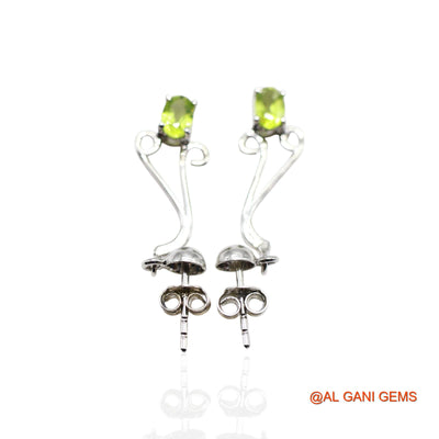 Faceted Peridot Stone 925 Silver Anniversary Daughter Dangle Earrings SE-51