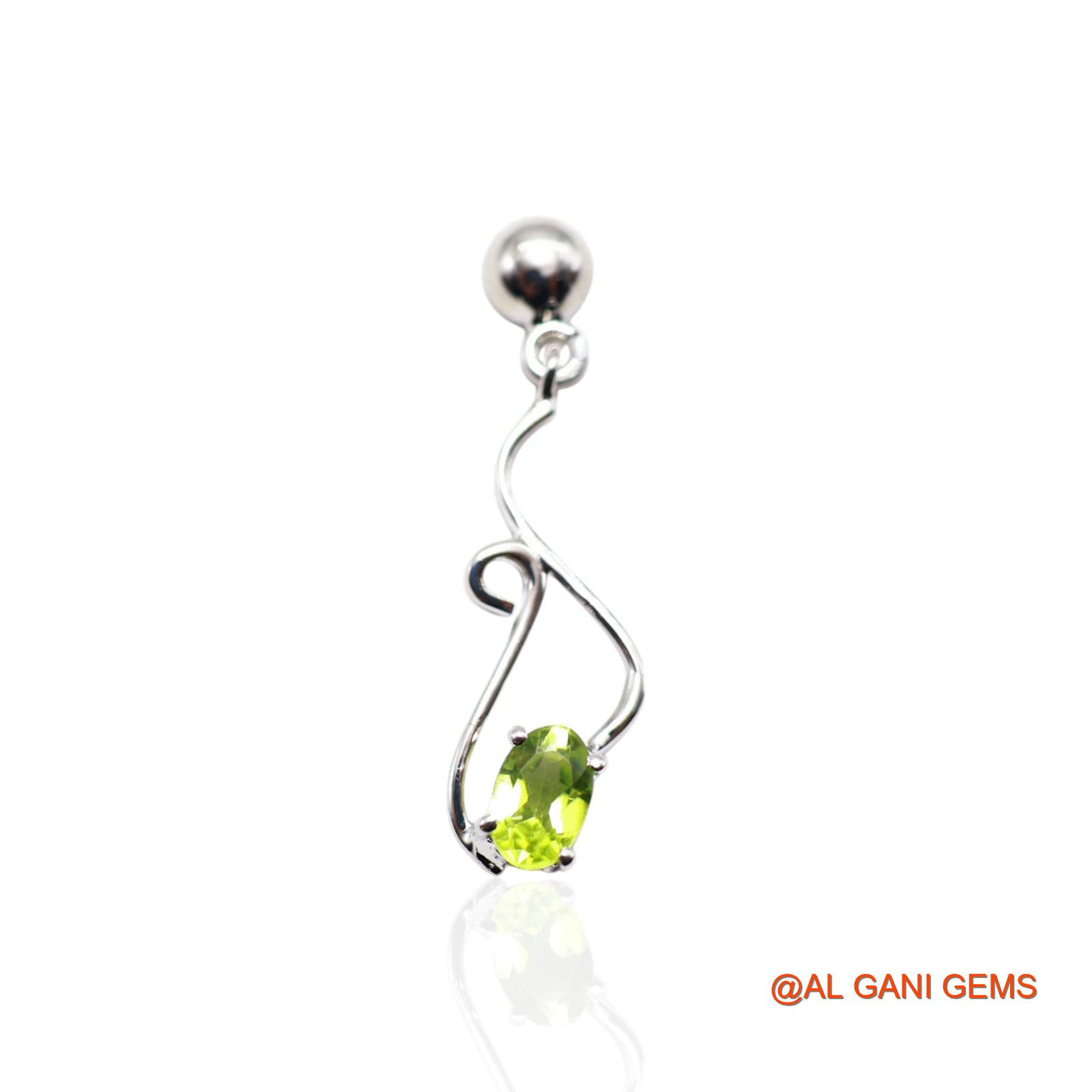 925 Sterling Silver Natural Peridot Daughter Dangle Hook Earrings SE-52