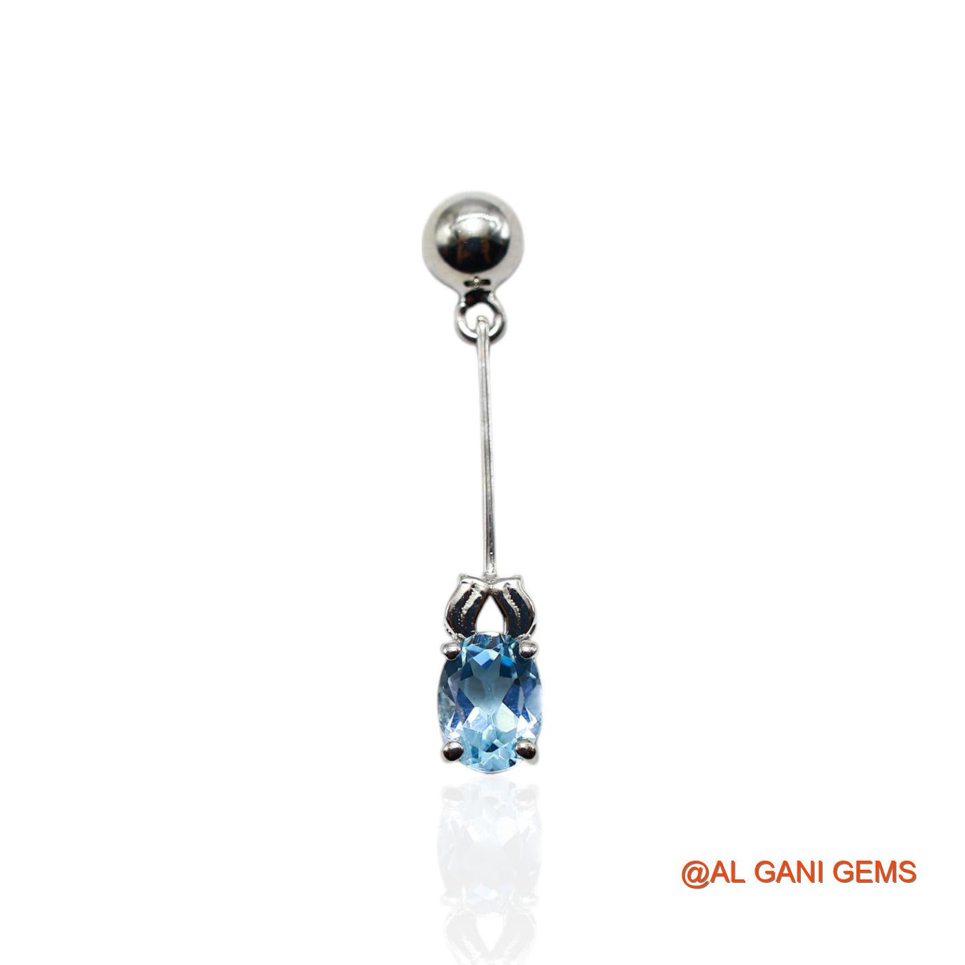Natural Blue Topaz Dangle Drop Wedding Throat Chakra Earrings 925 Silver SE-53