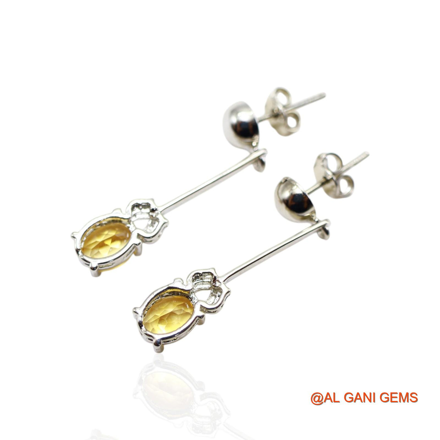 Faceted Natural Citrine 925 Sterling Silver Dangle Drop Hook Earrings SE-55