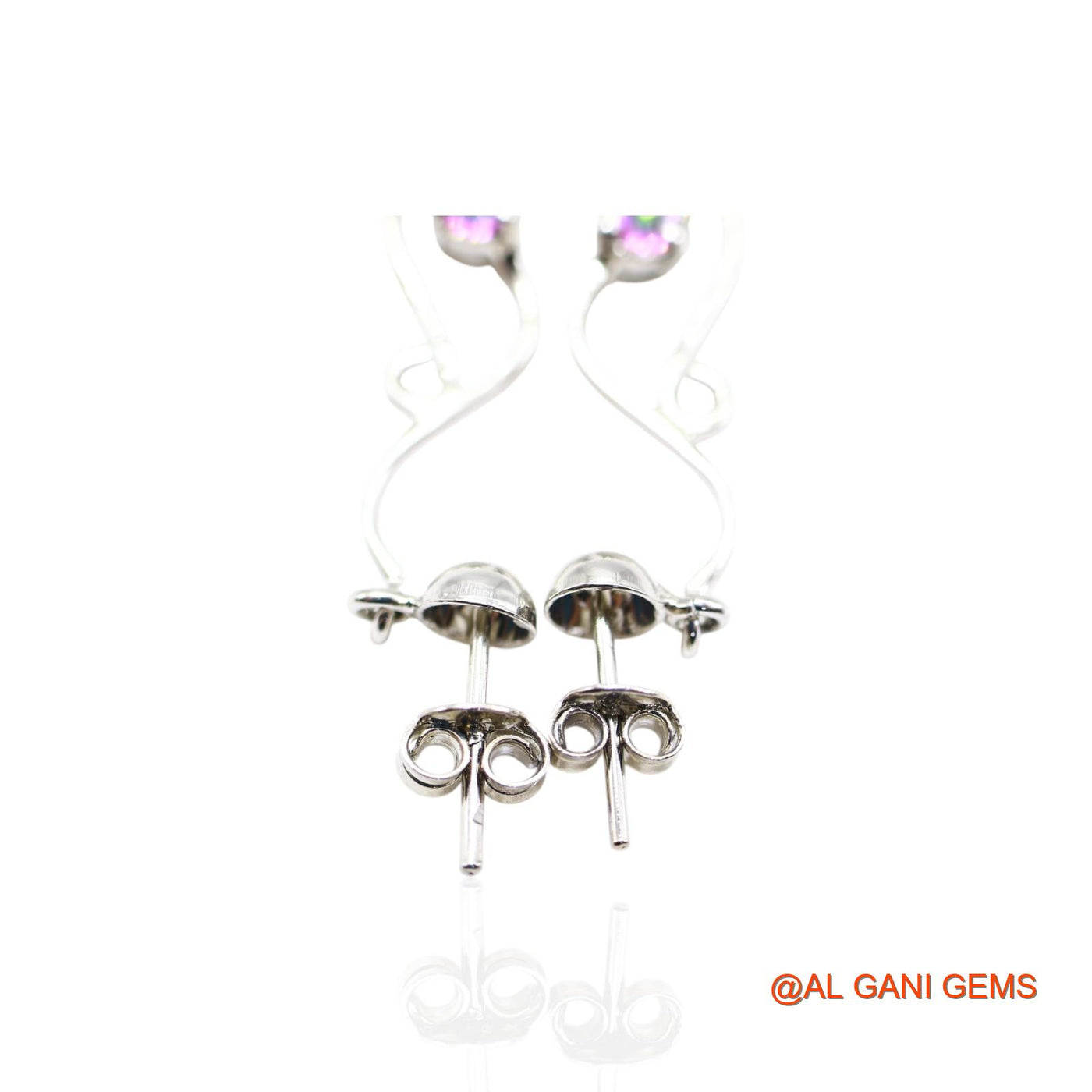 925 Silver Natural Mystic Topaz Dangle Hook Anniversary Wedding Earrings SE-56